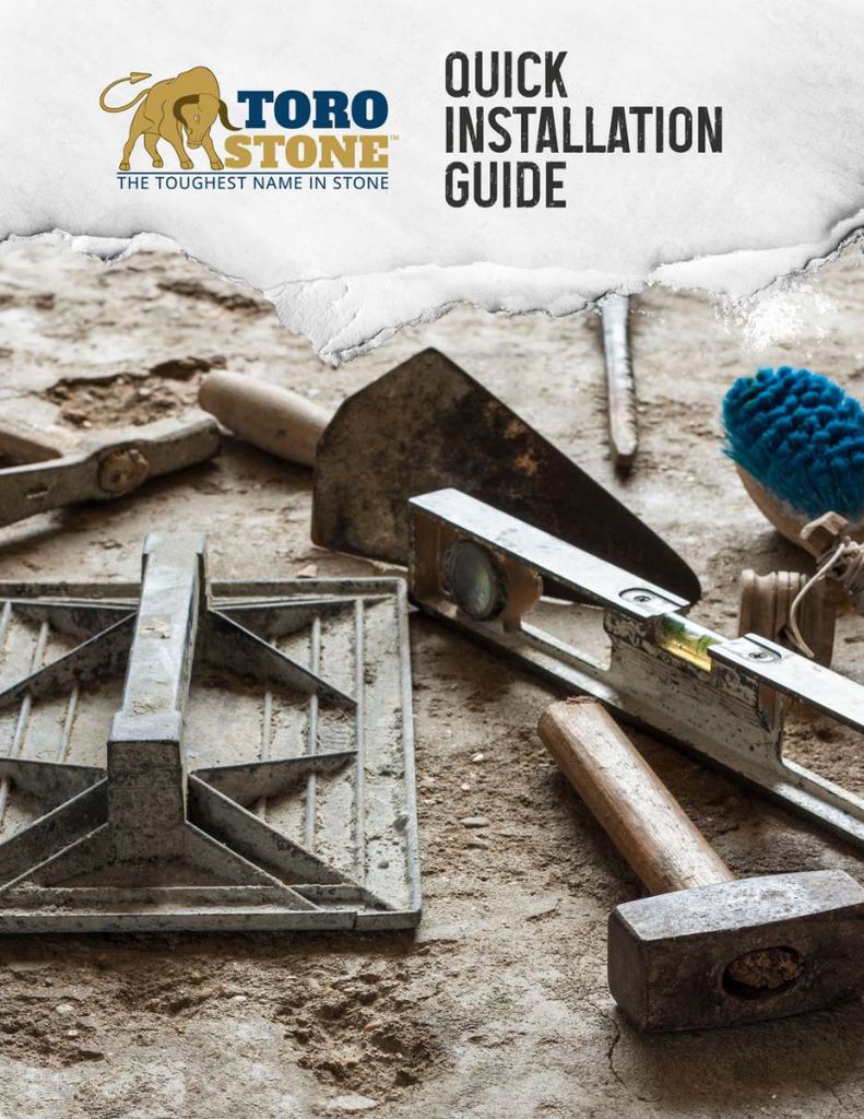 Toro Stone Quick Installation Guide cover